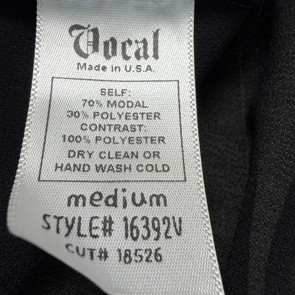 VOCAL USA Black Embellished Sleeveless Vest Rhinestone Sheer Back Medium - Picture 11 of 11